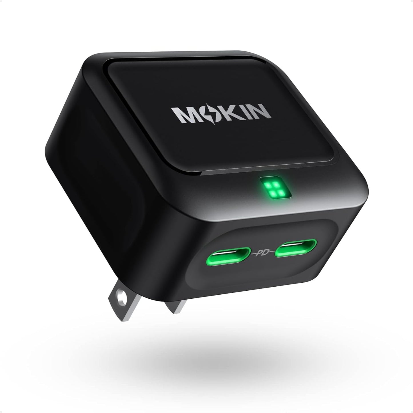 USB C Charger Block 45W, Dual Port Flat Wall Charger Fast Charging Block | Dual Usbc Charger Block GaN+ PD Power Adapter with Foldable Plug Cube for iPhone 17/16/15 Series/iPad/Pixel/Samsung S26/S25