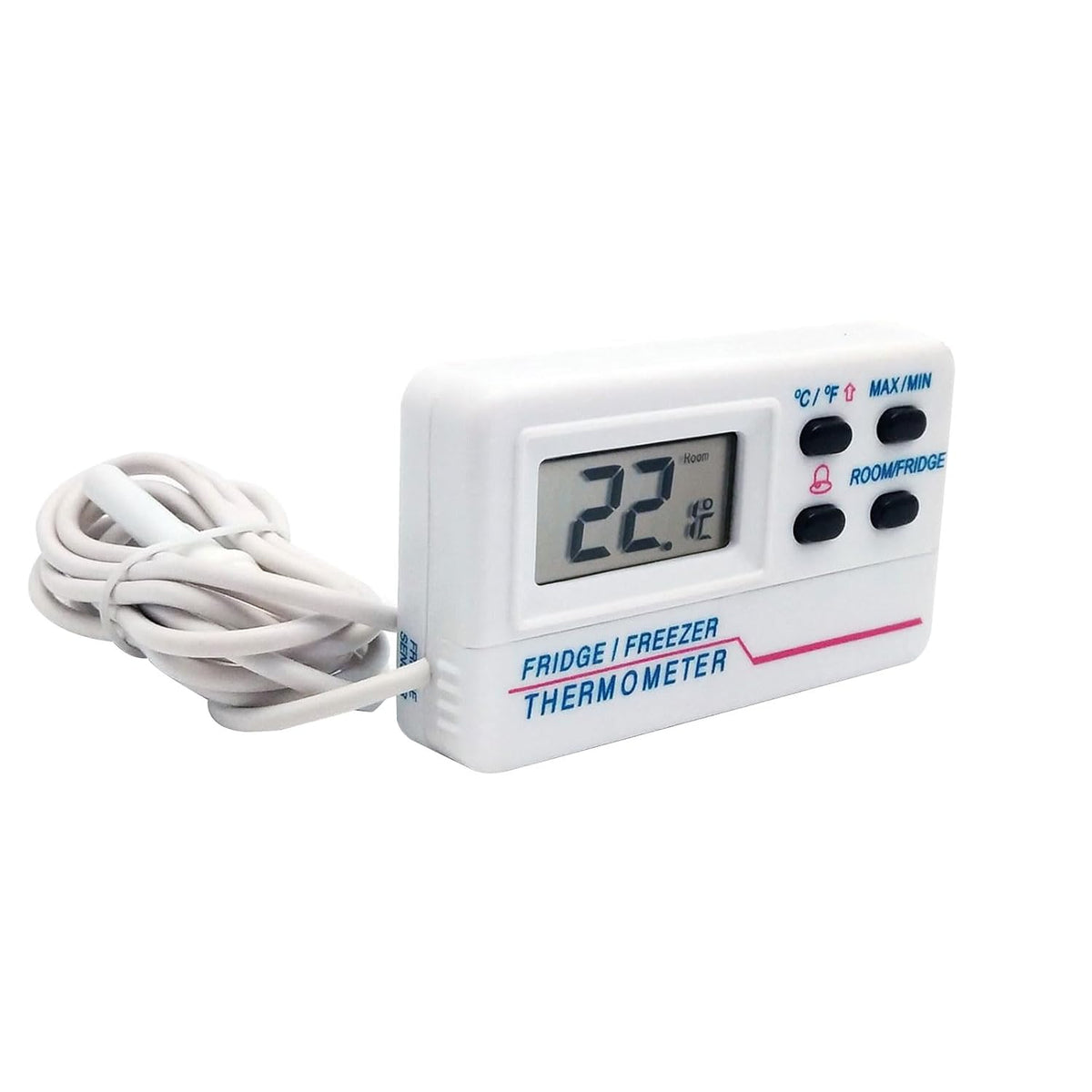 LCD Fridge Freezer Thermometer Digital Refrigerator Thermometer with 2 Sensor & Alarm Indoor Outdoor Temperature Gauge Refrigerator Temperature