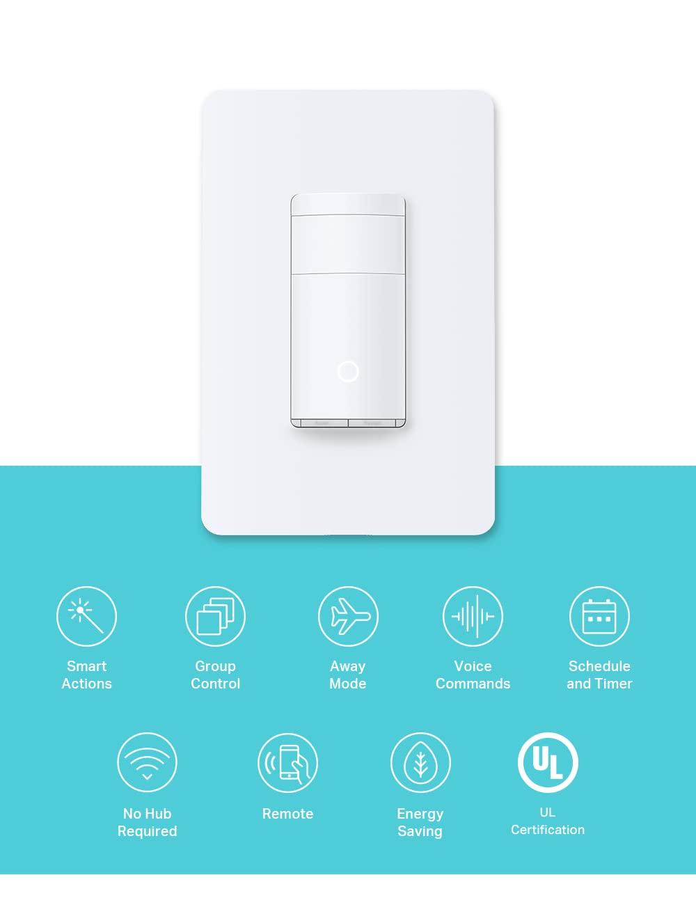 Kasa Smart Wi-Fi Motion Sensor Switch KS200M, Single Pole