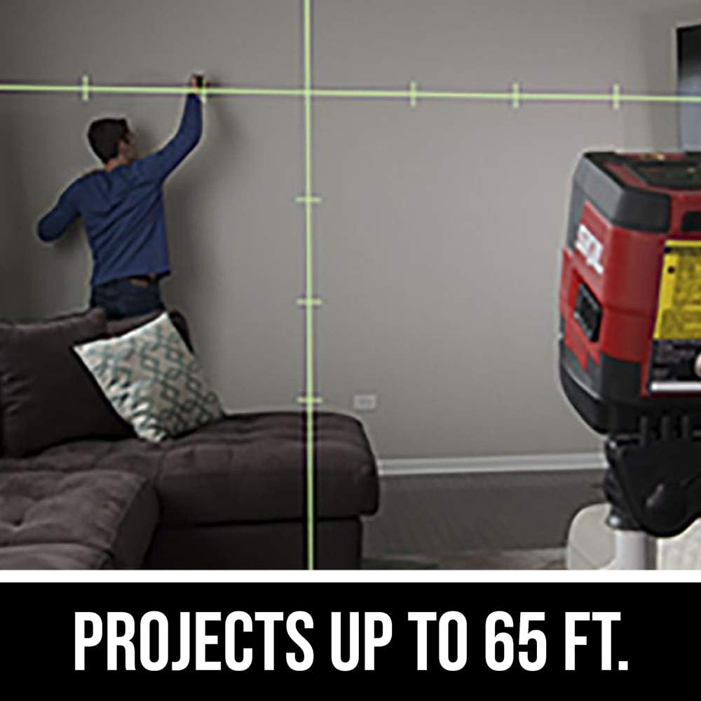 SKIL Self-Leveling Green Cross Line Laser with Projected Measuring Marks - LL932401,Red/Black