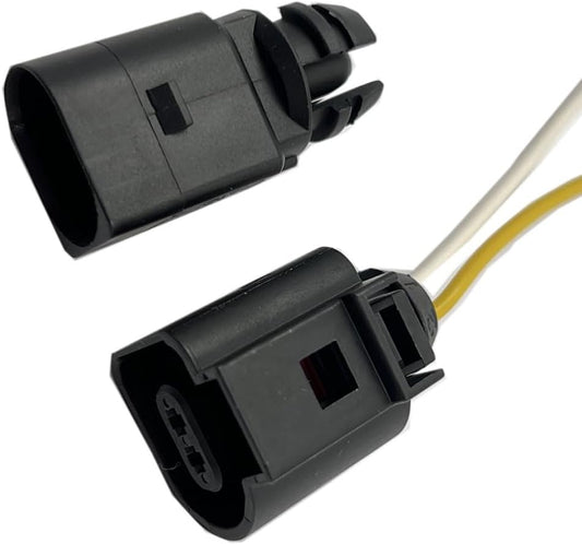 FainWan Ambient Air Temperature Sensor with 2-pin Connector Plug Wiring Harness Pigtail Compatible with CC Golf Passat Tiguan A3 A4