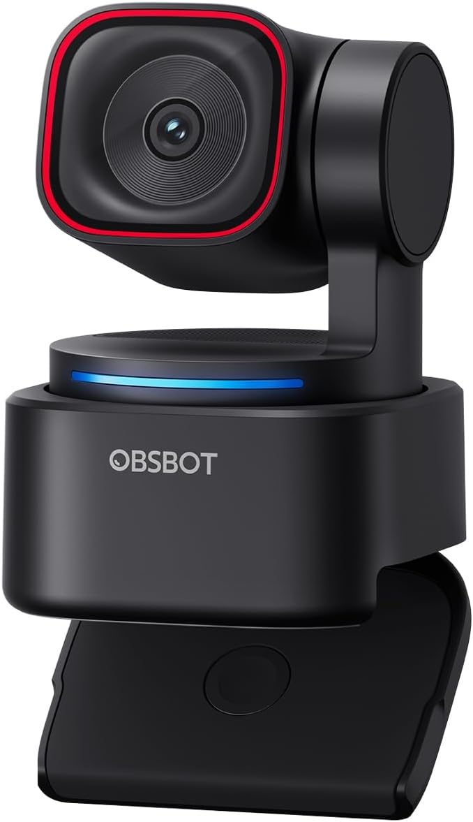 OBSBOT Tiny 3 Lite AI-Powered Spatial Audio 4K Webcam - Compact AI Tracking | PTZ Camera with 1/2" Sensor, Tri-Mic, Voice Control, 120FPS, HDR, Camera for PC, Mac, Laptop, Streaming, Meeting, Zoom, Teams