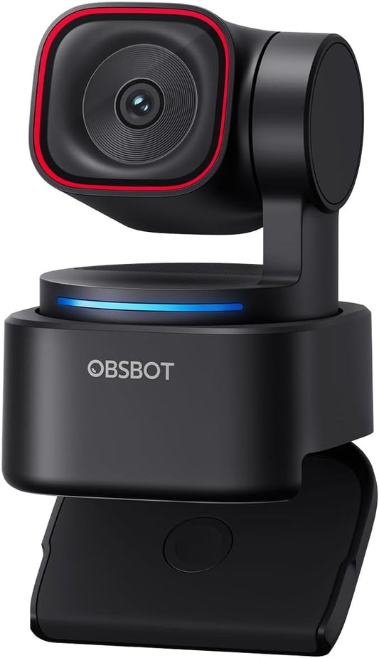 OBSBOT Tiny 3 Lite AI-Powered Spatial Audio 4K Webcam - Compact AI Tracking | PTZ Camera with 1/2" Sensor, Tri-Mic, Voice Control, 120FPS, HDR, Camera for PC, Mac, Laptop, Streaming, Meeting, Zoom, Teams