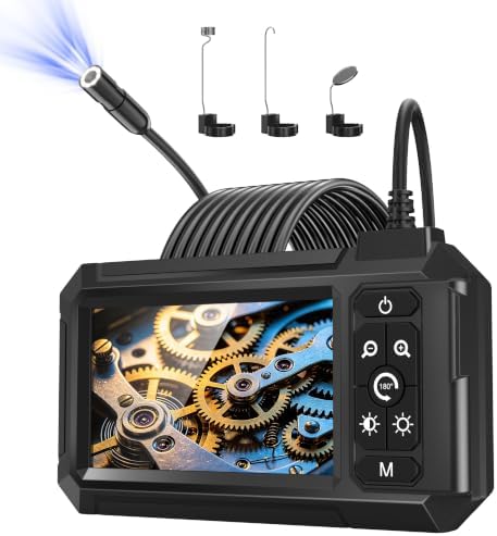 Endoscope Camera with Light, 1080P HD Borescope with 4.3" IPS Screen | IP67 Waterproof Snake Inspection Camera with 8 LEDs, 16.5FT Scope Tool for Automotive, Wall, Vent, Drain, Pipe