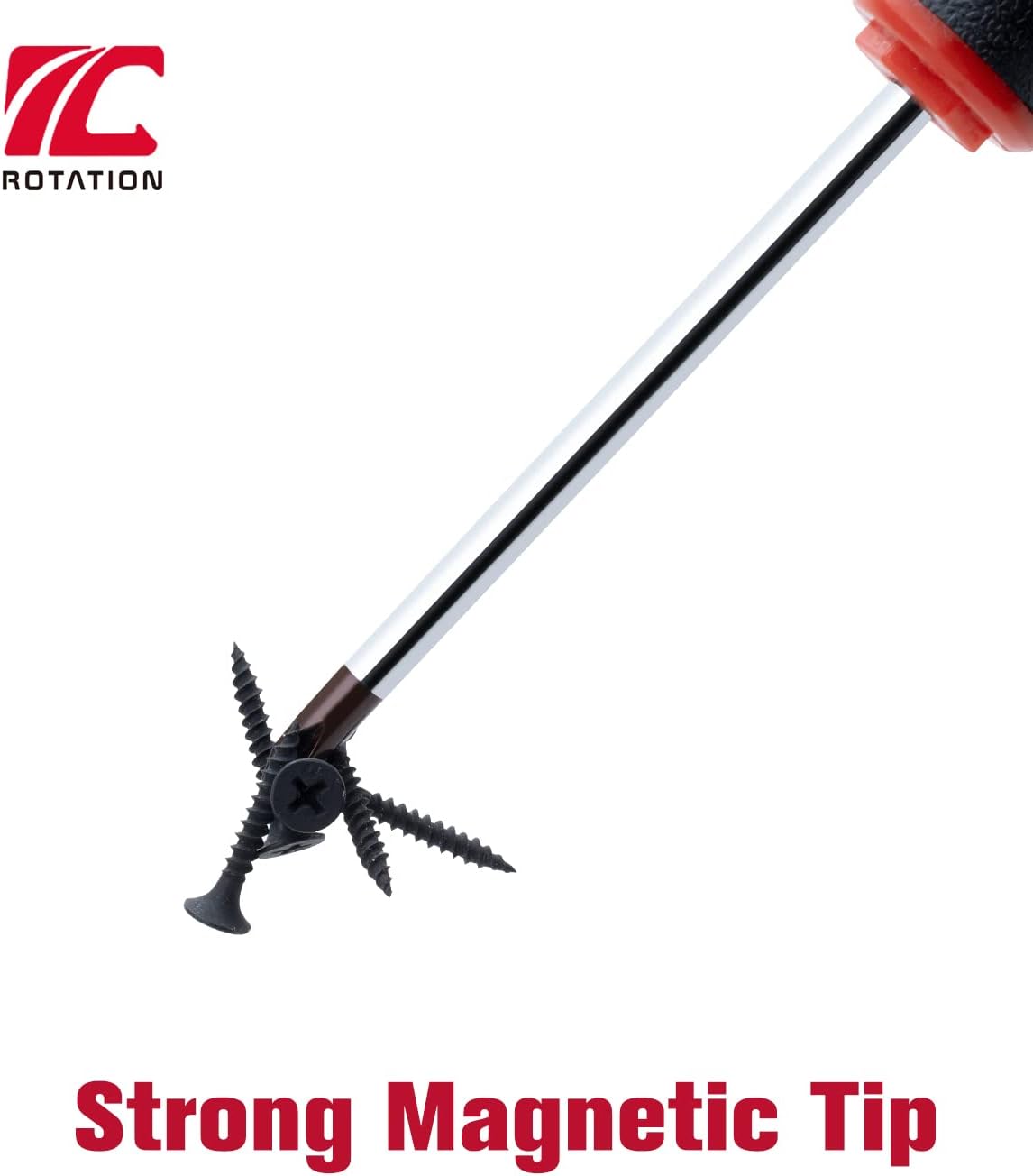 6PC Magnetic Tip Screwdriver Set, 3 Phillips and 3 Flat | 3 Phillips and 3 Flat, Red Tip, Gloss, S2 Steel