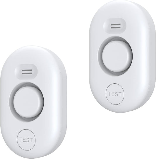 METAK Water Leak Detector Sensor Alarm: Home Water Flooding Monitor Smart Sink Overflow Monitoring Adjustable Wet Moisture Alert Pipe Leakage Drip Detection Warning for Basement Floor (2 Sensor)