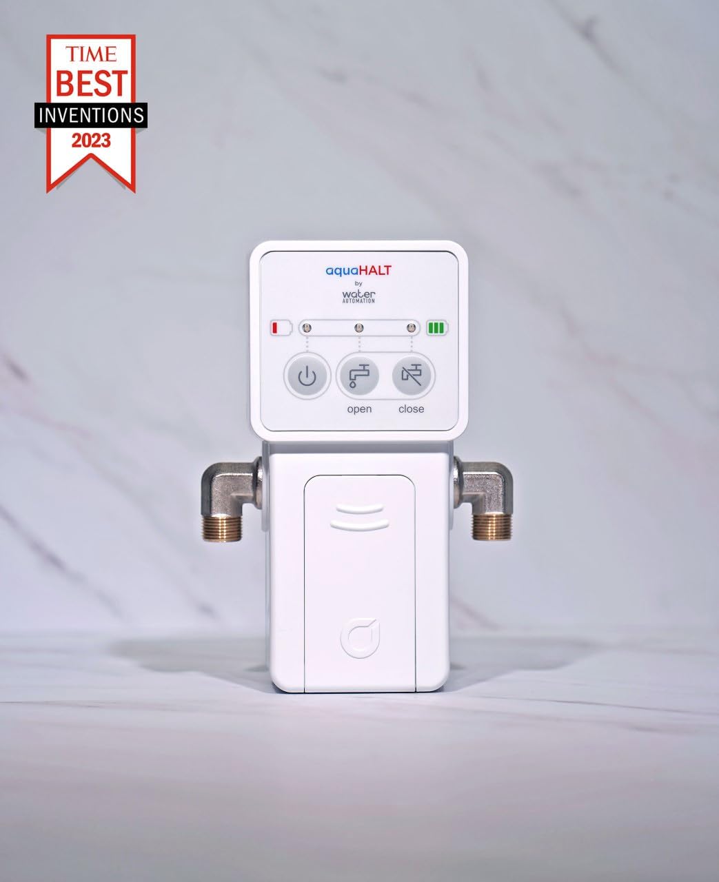 Smart Home Water Toilet Leak Detector Alarm and Automatic Shut Off Valve - Water Sensor Alarm Shut Off Tool - Easy Installation - Battery Operated - Protect Your Home from Water Damage