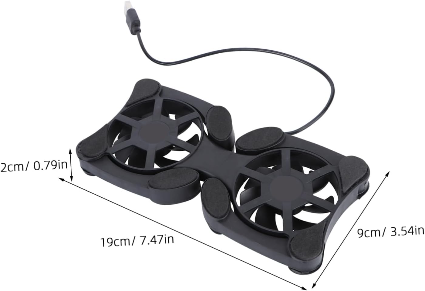 Mobestech Portable Foldable Laptop Cooling Pad, Dual USB Fan Notebook Cooler Stand, Lightweight Laptop Cooler Mat for Heat Dissipation and Travel Use
