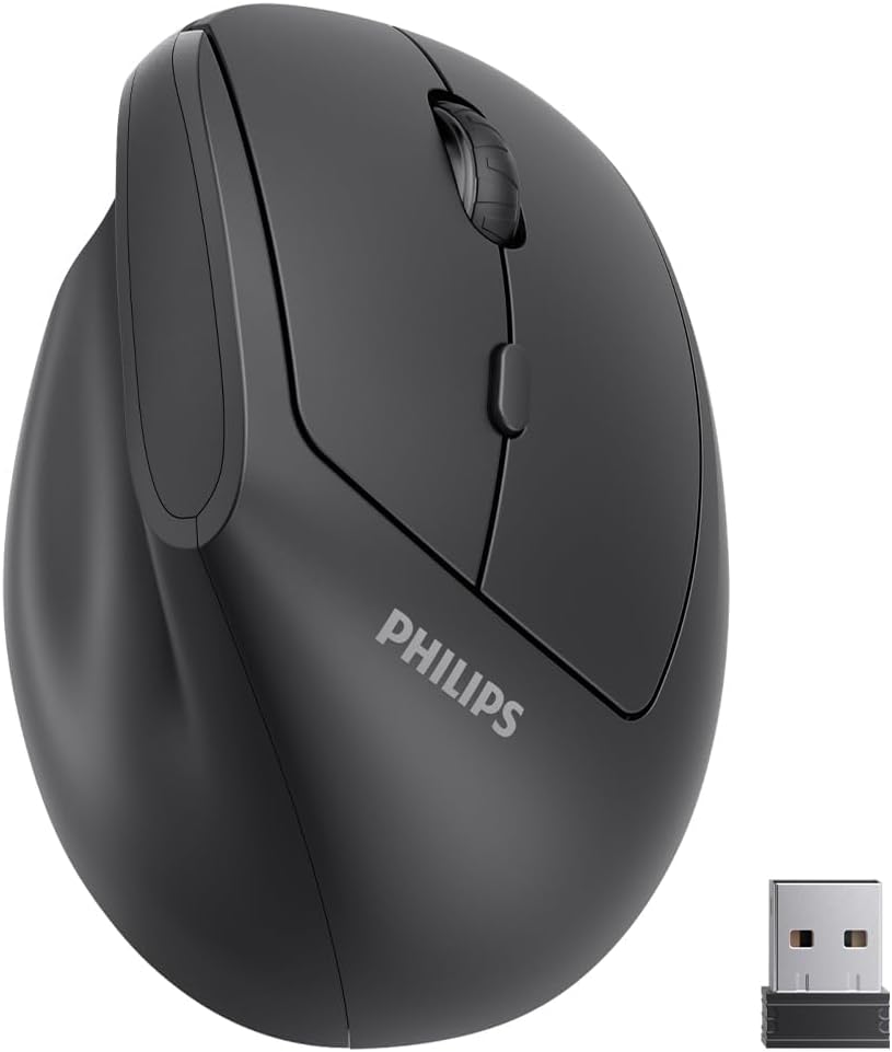 PHILIPS SPK7628 Ergonomic Mouse - Wireless Mouse with 3 Adjustable DPI