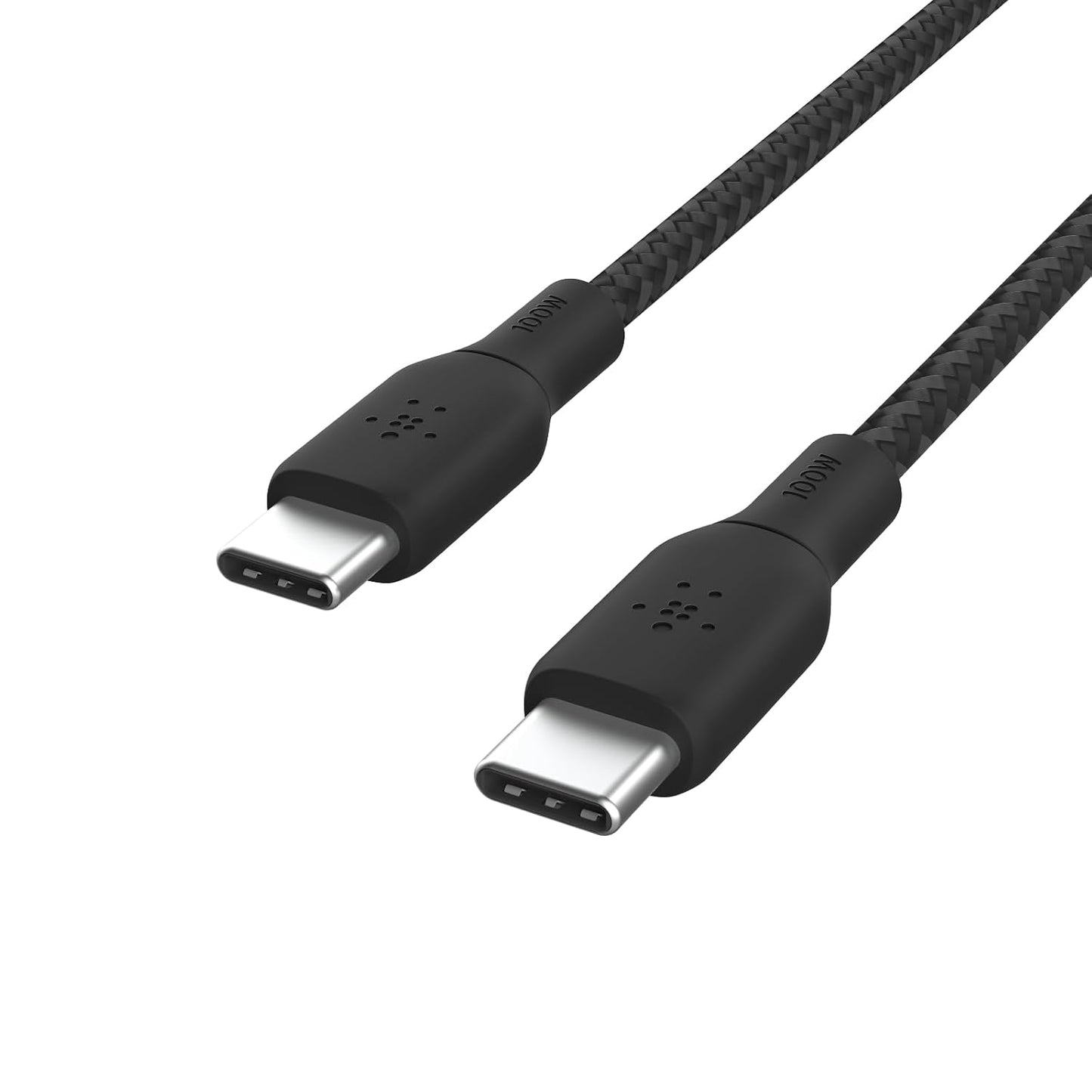 Belkin USB C to C 100W Braided Cable, 6.6ft, iPhone Charger Cord | 100W USB-C Power Delivery, iPhone 17/16, Samsung Galaxy S25, Pixel 10, AirPods, iPad Pro, MacBook, Nintendo Switch 2, travel