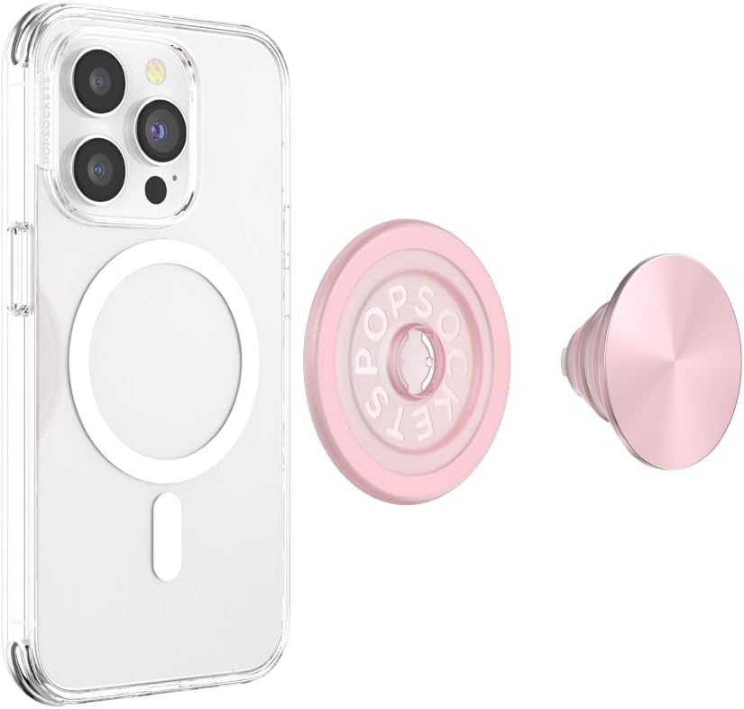PopSockets Phone Grip for MagSafe, Magnetic Holder, Phone Stand, Light Pink - Dusty Rose