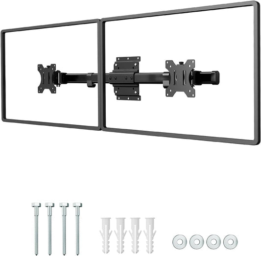 Dual Monitor Wall Mount fits 13-27 Inch, Single to Double Bracket Adapter