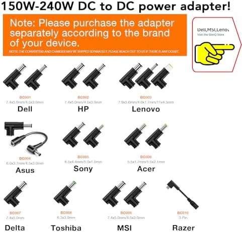 SlimQ 240W Universal Compact Gaming Laptop Charger Plus 2 USB-C Ports on it