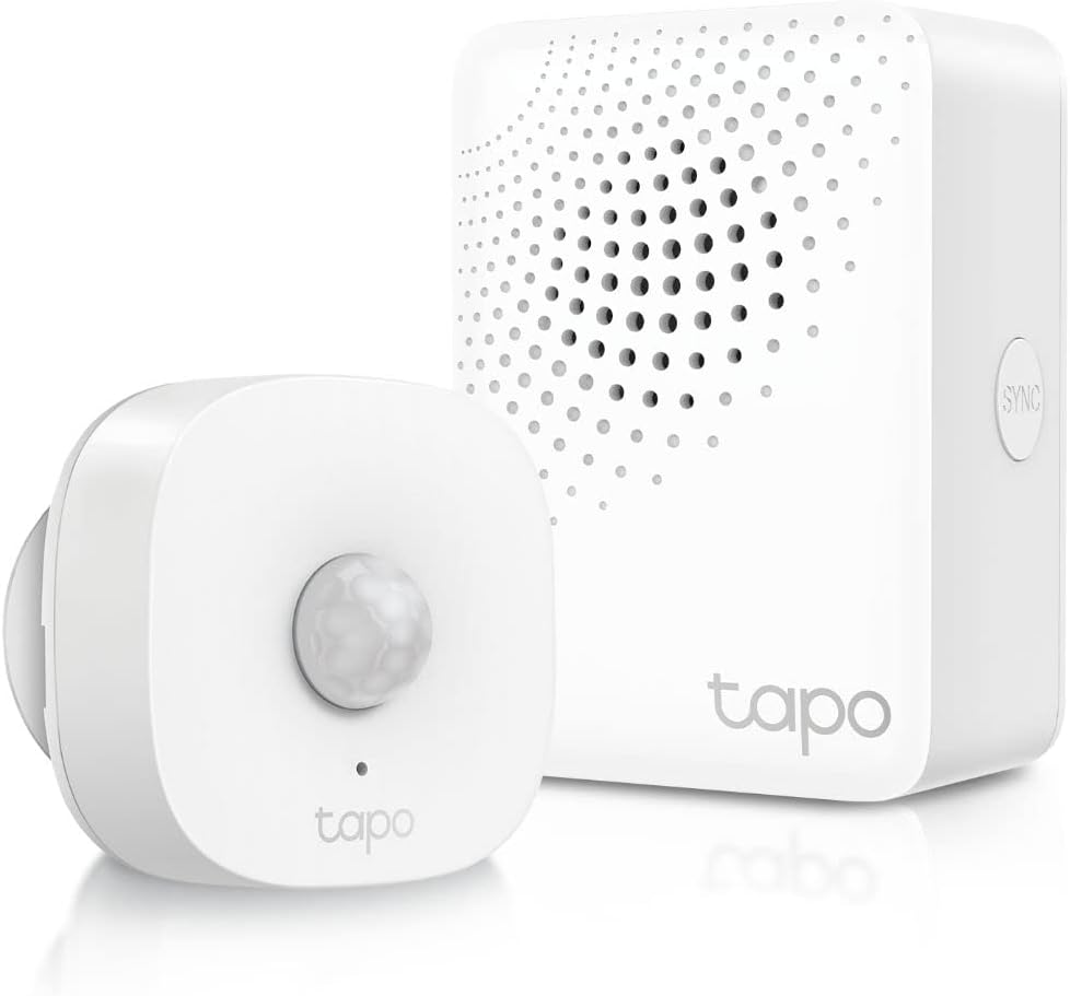 TP-Link Motion Sensor Starter Kit: Motion Sensor T100 + Hub H100 (Long Battery Life, Wide Range Detection, Adjustable Sensitivity, Real-Time Notification, Smart Action)