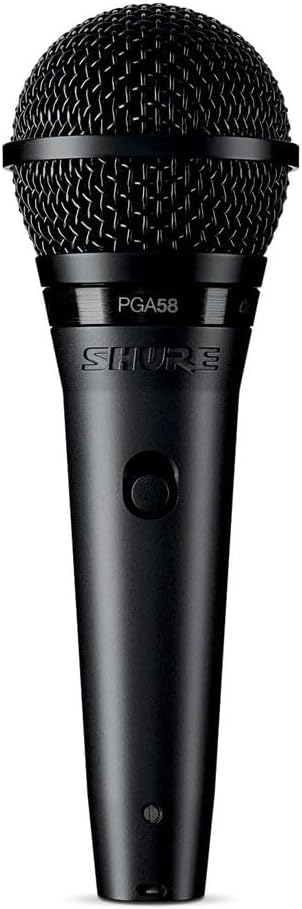 Shure PGA58 Dynamic Microphone - Handheld Mic for Vocals with Cardioid Pick-up Pattern, Discrete On/Off Switch, Stand Adapter and Zipper Pouch (PGA58-XLR)