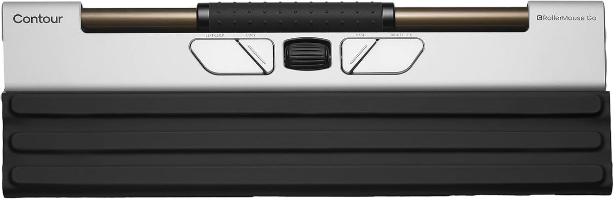 Contour Rollermouse Go - Portable Wireless Roller Mouse for Carpal Tunnel Relief, Compact Mouse with Bluetooth & USB, Ambidextrous 5-Button Design, Lightweight Aluminum, Mac & PC Compatible