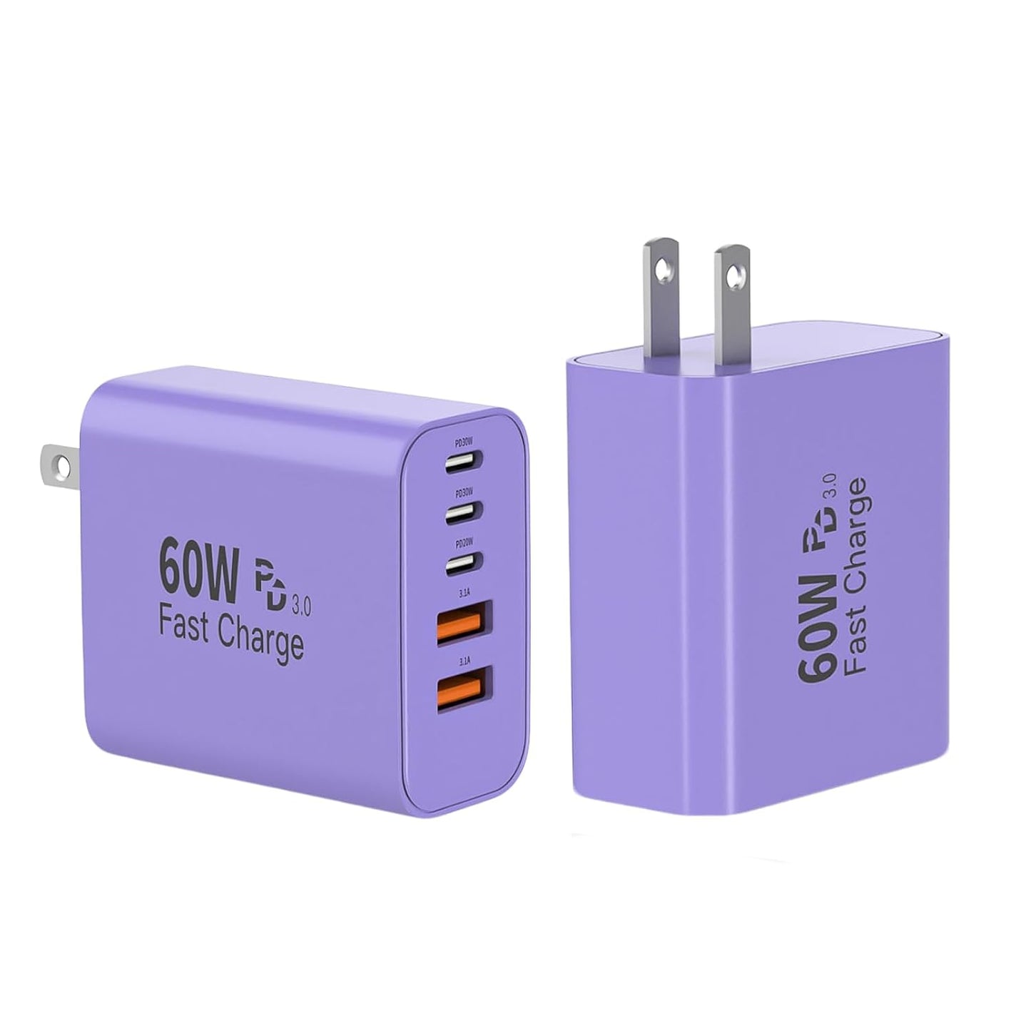 3 Pack Apple 17 Pro Max Charger Fast Charging,PD 60W 5 in 1 Multiport USB C Wall Charger Block Fast Charging, iPhone 16 Plug Cube Quick Charge for iPhone17 Air/16/16e/16 Pro/15Pro Max/14/13/12/11/iPad