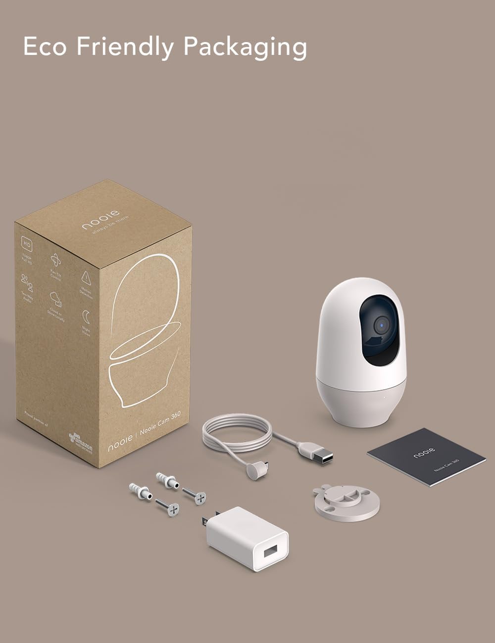 nooie Baby Monitor, WiFi Pet Camera Indoor, 360-degree Wireless IP Camera, 2K Home Security Camera, Motion Tracking, Super IR Night Vision, Works with Alexa, Two-Way Audio, Motion & Sound Detection