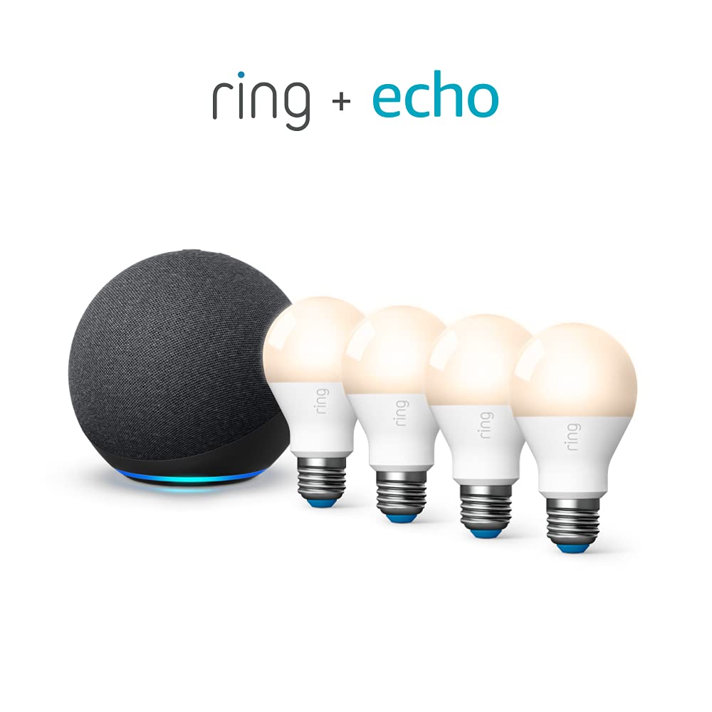 Ring A19 Smart LED Bulb — Energy-efficient with 800 lumens of white light, works with Amazon Sidewalk, White