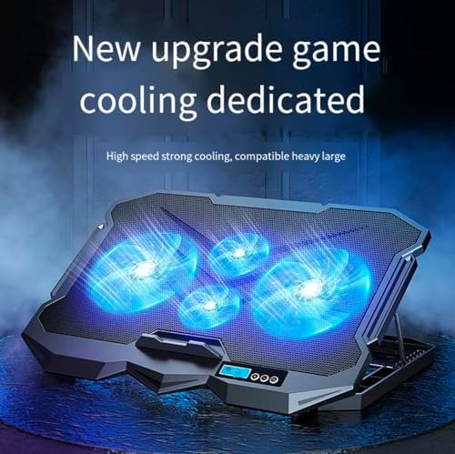 Laptop Cooling pad for‌ MSI Thin A15 15 GF63 GF65 Katana Cyborg Modern Summit Raven Sword Prestige Pulse Series 14-17 inch Laptop, Cooler with 4 Fans, LCD Display Screen, 2 USB-A Port ﻿