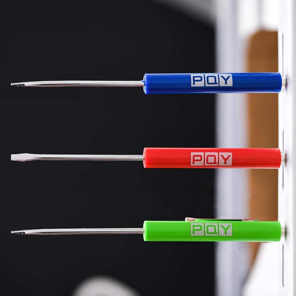 10Pcs Mini Pocket Screwdriver with Clip Magnetic Slotted Small Screw Drivers with Flat Head for Mechanical, Electrician (green)