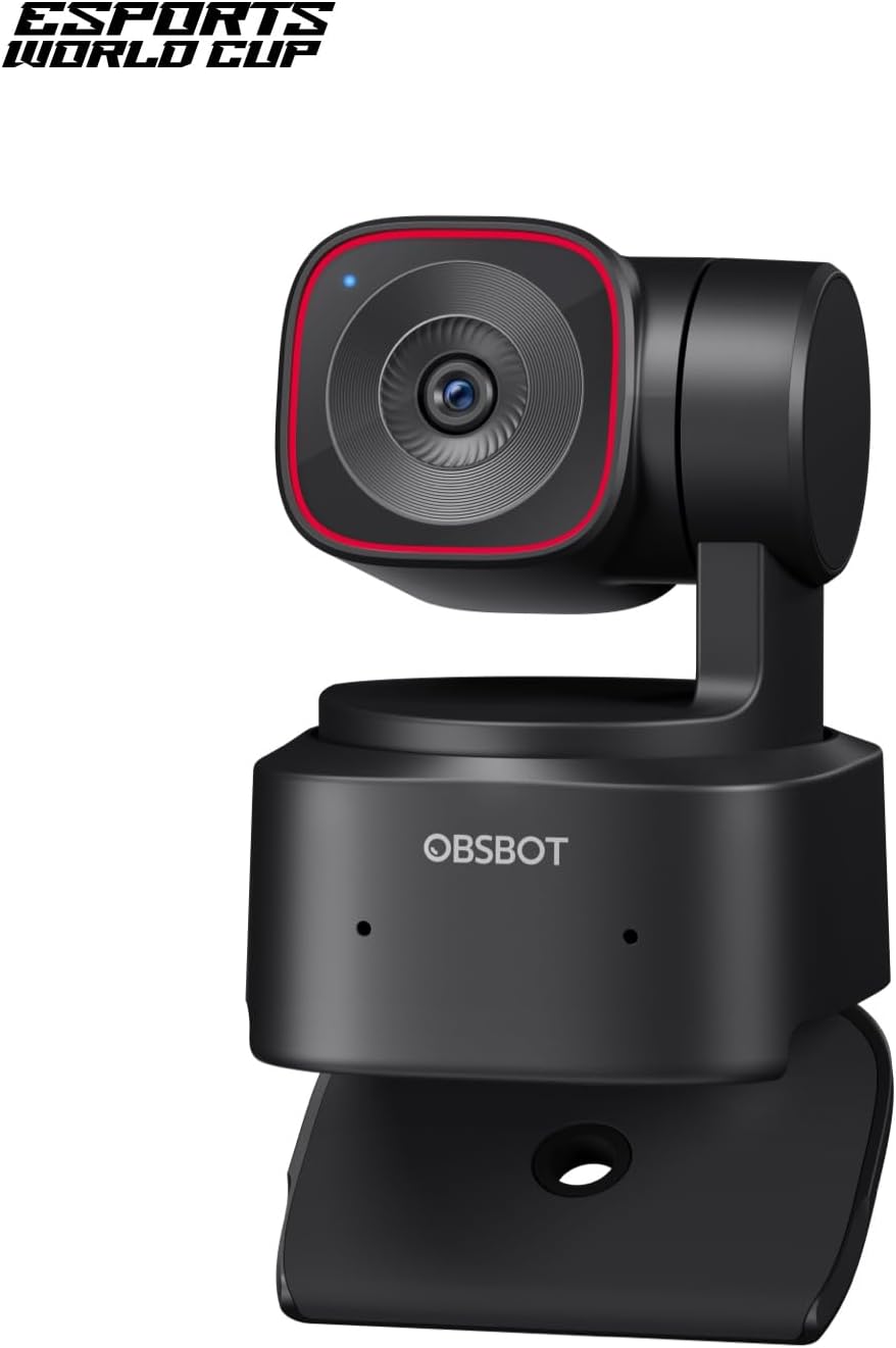 OBSBOT Tiny 2 Lite 4K Webcam for PC, AI Tracking PTZ Streaming Camera | 1/2" Sensor, Gesture Control, 60 FPS, HDR, Microphones, Web Camera for Desktop Computer, Laptop, Meeting, Video Calls, etc.
