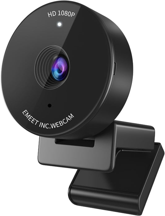 EMEET C950 1080P Webcam, USB Webcam with Microphone&Physical Privacy Cover | Auto Light Correction, Fixed Focus, USB Plug & Play, Ultra Web Cam w/ 70°View for Meeting/Online Classes/Zoom/YouTube