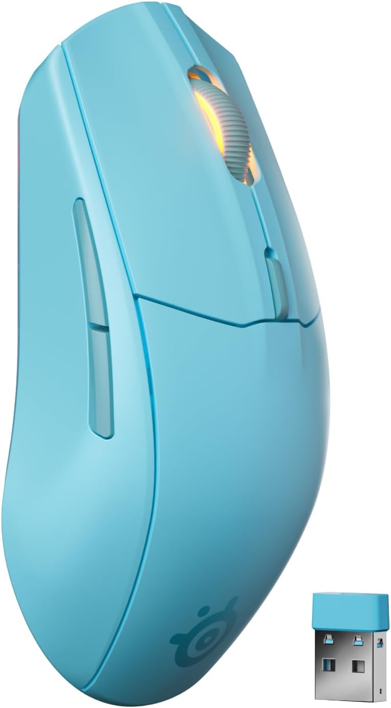 SteelSeries Rival 3 Wireless Gen 2 Gaming Mouse — 2.4GHz and Bluetooth — 18000 DPI TrueMove Air Optical Sensor — 60 Million Click Durability — Light-Weight — 100% PTFE Feet — Black