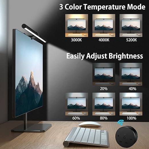 OOWOLF 20.1" Computer Monitor Light Bar with Remote Backlight CRI≥98