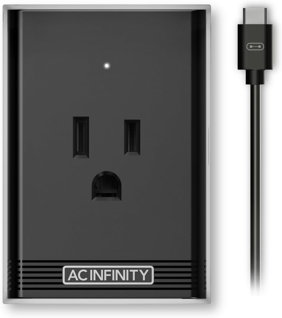 AC Infinity UIS Control Plug Outlet Adapter | Designed to Connect UIS Smart Controllers to Outlet Devices