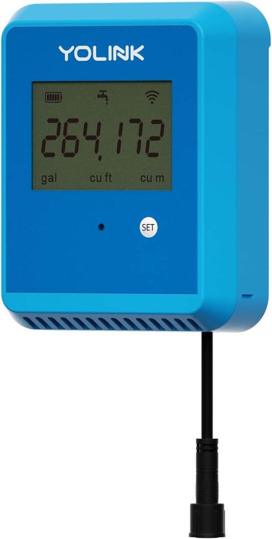 YoLink FlowSmart Water Meter, No Water Meter Included, Smart Water Usage Monitor and Water Leak Detection