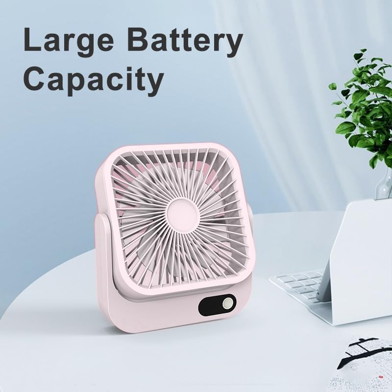 Magnetic Cruise Ship Approved Fan, 5000mAh Battery Operated Portable Fan with 5 Speeds, Magnetically Sticks on Cabin Ceilings and Walls, Cruise Essentials 2026 - Pink