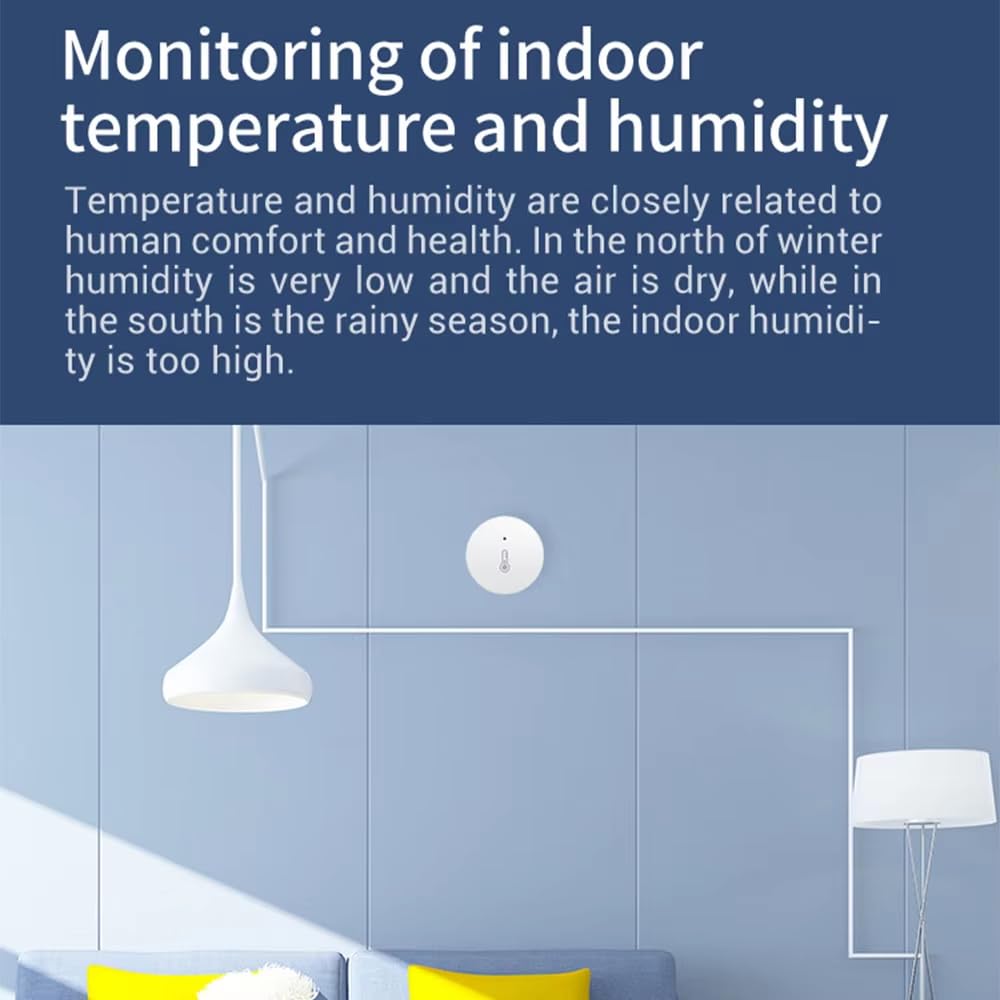 Haozee Zigbee Temperature and Humidity Sensor,3 Pack,ZigBee Hub Required