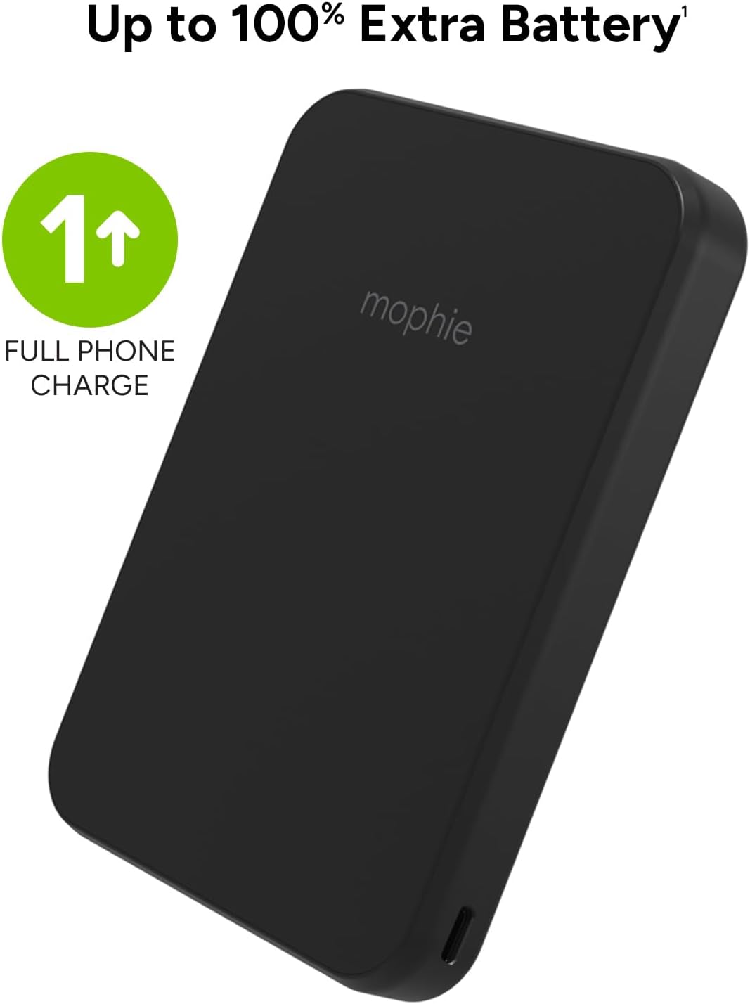 Mophie Snap+ Juice Pack Mini - Magnetic 5000mAh Portable Charger, MagSafe Compatible, USB-C, Multi-Orientation Charging, USB-C Cable Included