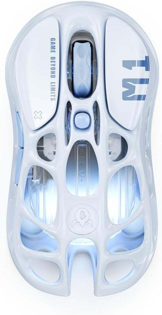 GravaStar Mercury M1 Pro Gaming Mouse, 78g Lightweight Magnesium Alloy, 26,000 DPI, PAW3395DM Sensor, 5 Programmable Buttons, Support Wired/2.4GHz/BT, Up to 200 Hours Battery Life