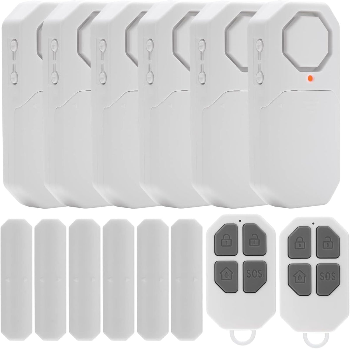 Door Window Alarm When Opened for Home Security with Remote, Wireless Door Sensor Alarm for Kids Safety with Adjustable Volume ( 6Pcs Sensor +2Remote)