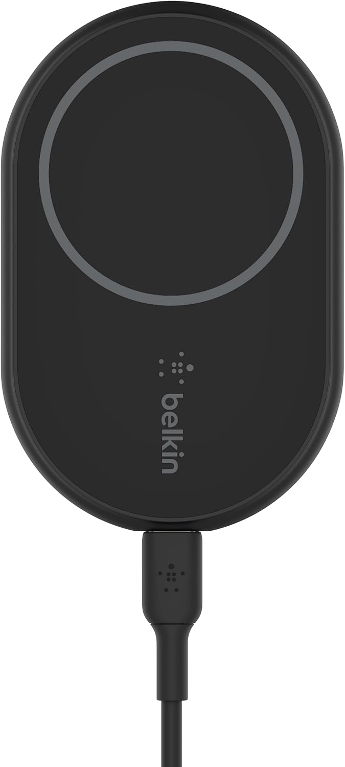 Belkin 10W Magnetic Wireless Car Charger, Vent Phone Mount | iPhone 17/16/15/14 compatible, Pixel 10, power adapter included, hands-free driving, air vent mount