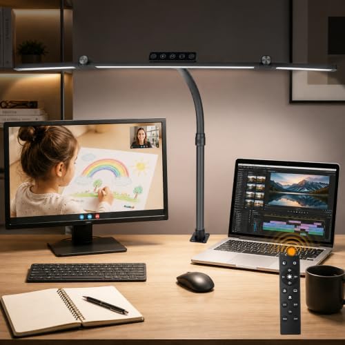 Desk Lamps for Home Office with Clamp, Architect LED Lights (Black)