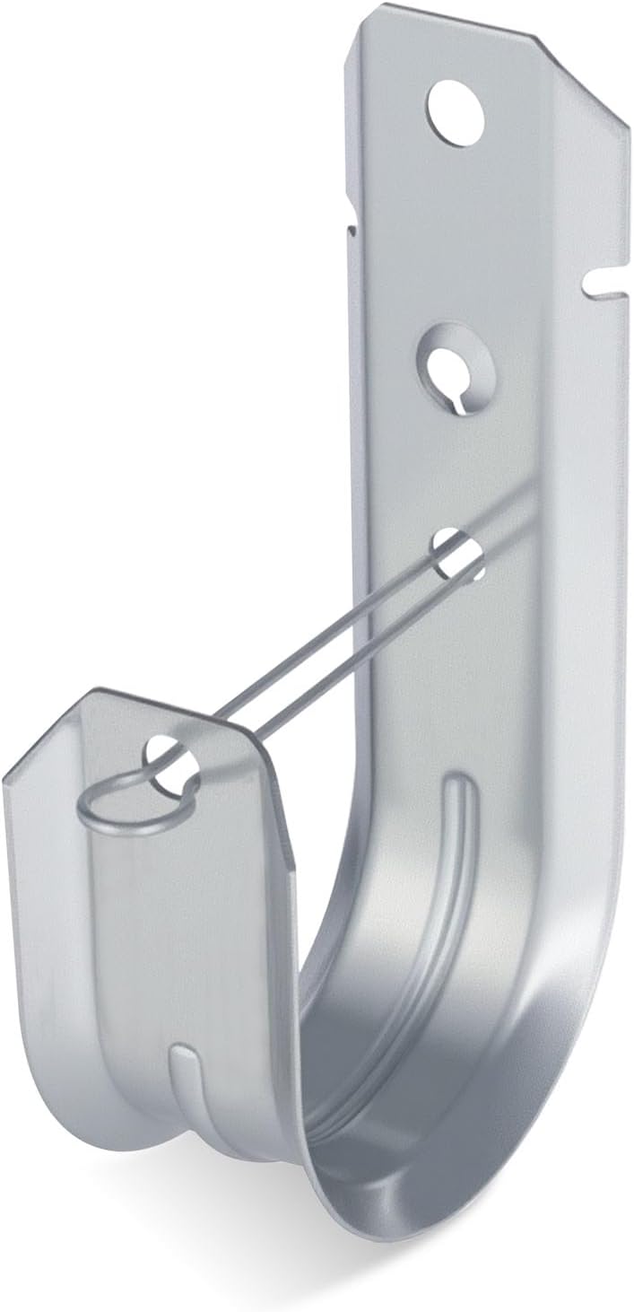 2" 50 PCS Galvanized Steel J-Hooks | Heavy Duty Wall Mount Cable Support J Hook with Retainer Clip for Cable Management