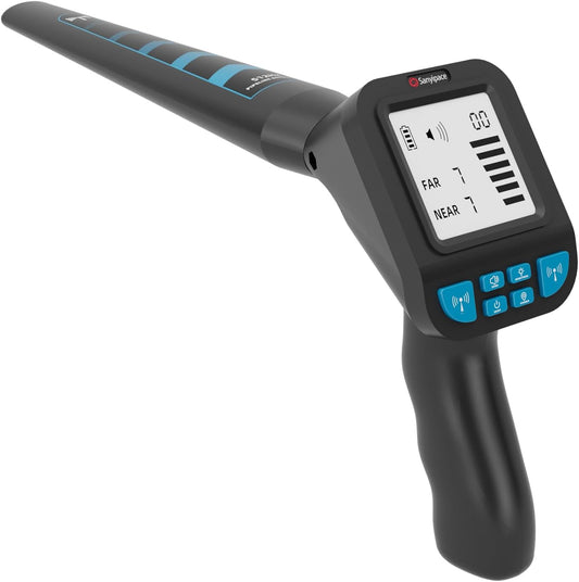 Sanyipace 512Hz Pipe Locator, Underground Pipe Detector with 3" Screen, Dual Modes & Adjustable Handle, Rechargeable Battery & Carrying Case for Sewer Camera Pipe Plumbing HVAC Inspection