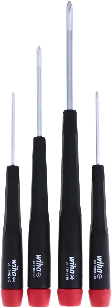 Wiha 26194 Screwdriver Set, Phillips With Precision Handles, 4 Piece