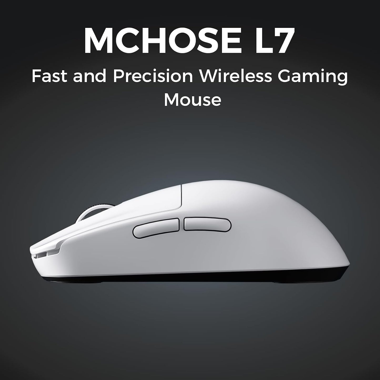 MCHOSE L7 Pro Wireless Gaming Mouse, PAW3395 26K Sensor, Wireless/Wired Dual 8K Polling, 39g Ultra-Light Weight, 2.4GHz RF/BT/Wired Tri-Mode Connection (Pro-PAW3395 26K Sensor, Black)
