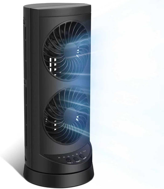 Personal Tower Cooling Fans that Blow Cold Air,25dB Quiet Fan with 24ft/s | Standing Small Desk Fan with 3 Speeds & Timer, 60° & 110° Oscillating Table Fan, Electric Floor Fan for Bedroom, Home