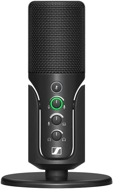 SENNHEISER Professional Profile - USB Cardioid Condenser Microphone & Table Stand, 1.2 m USB-C Cable - Mute Button, Built-in Headphone Jack, Gain, Mix & Volume Control, for PC & Mac,Black