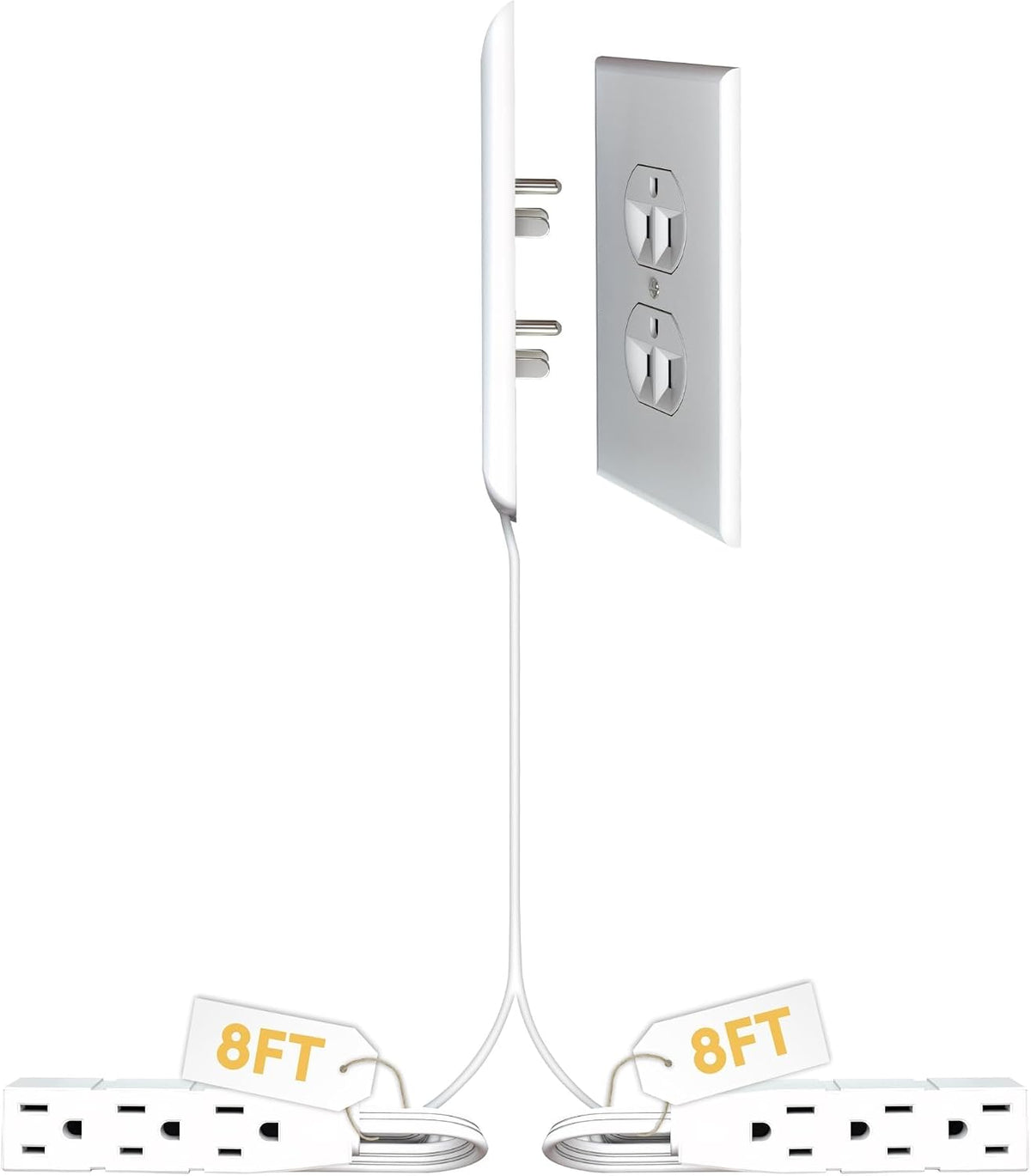 Smart Sleek Socket: Universal Outlet Concealer with Wi-Fi Smart Power Strip