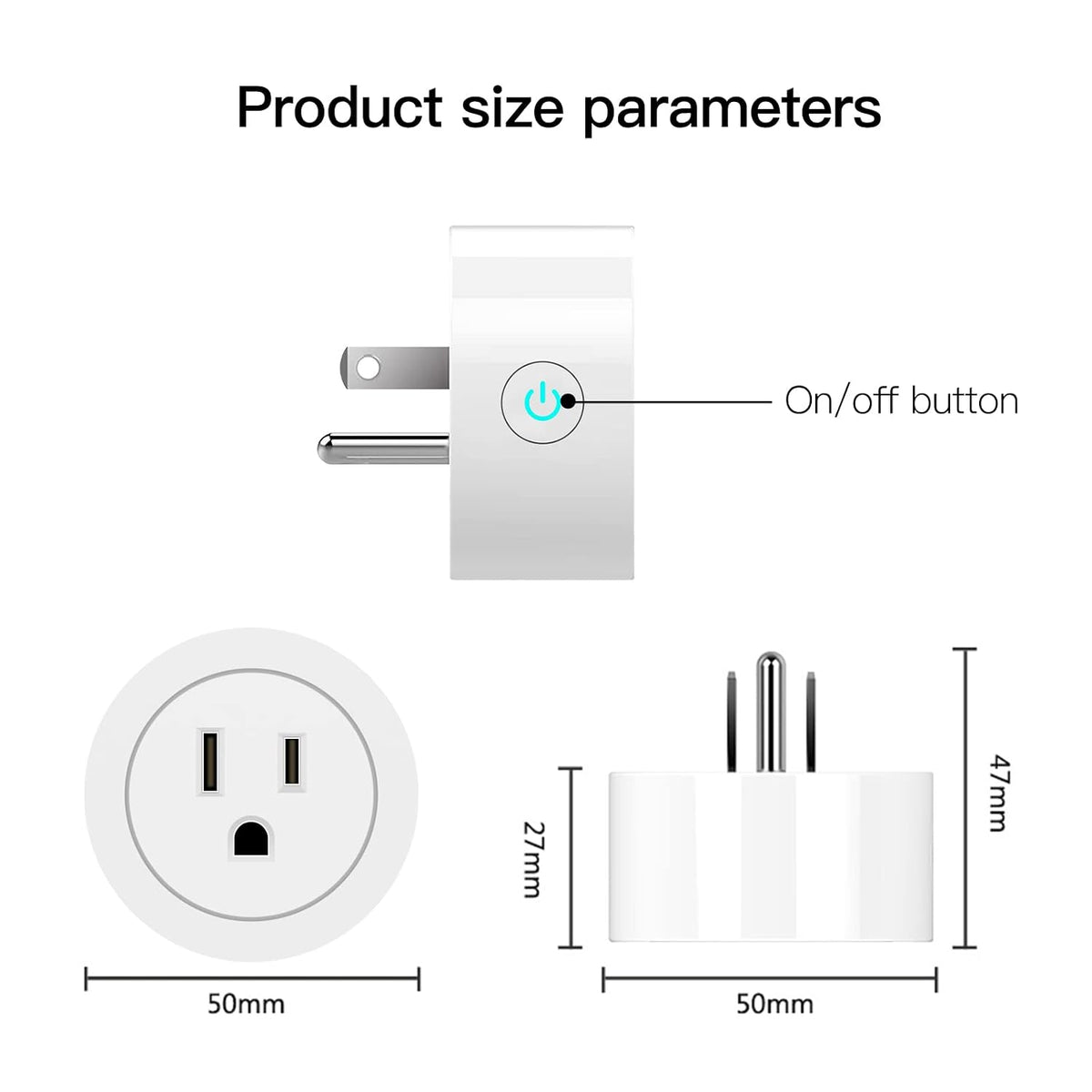 MOES Smart Dimmer Plug 2 Pack, Plug in Lamp Dimmer Outlet for Dimmable LED, CFL, Halogen and Incandescent Bulbs, Brightness Adjust Socket, Tuya App Control, Work with Alexa and Google, 2.4GHz WiFi