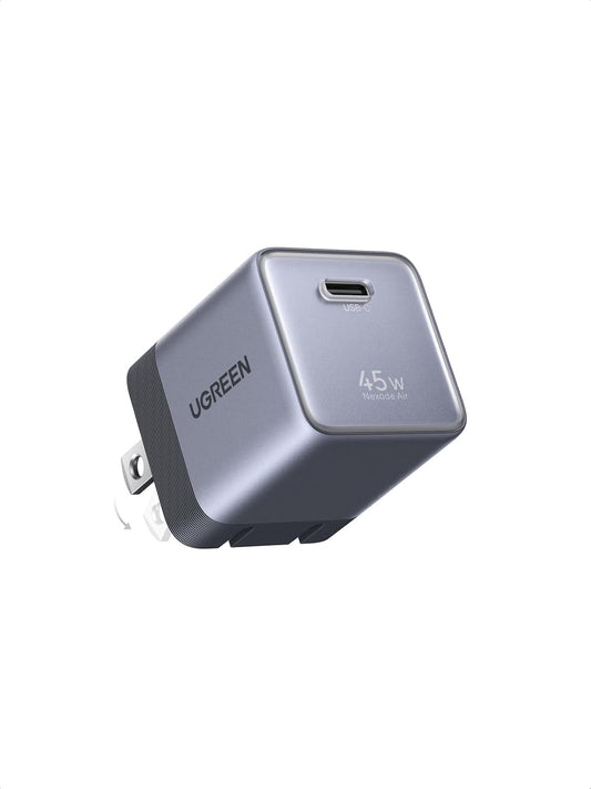 UGREEN Nexode Air 45W USB C Charger Block, Ultra Mini GaN Fast Charging | Foldable Plug, Compact Size (1.21 × 1.21 × 1.42 inches), Premium Texture, for iPhone 17, Galaxy S26/S25, Macbook Air/Neo/Pro