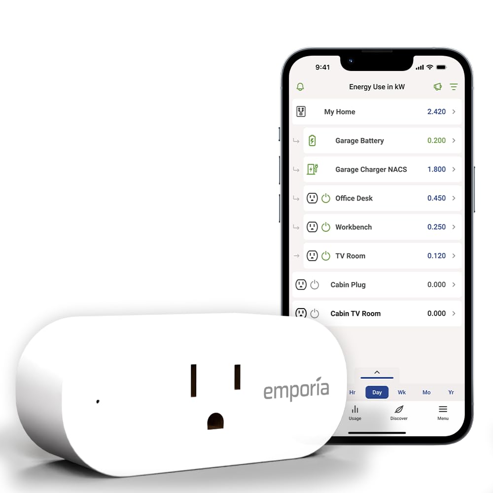Emporia Energy Monitoring Smart Plug, WiFi Smart Outlet Plug Works with Alexa and Google Home - 15a WiFi Outlet with Timer, Mobile App, Home Energy Monitor, Scheduling - 2.4ghz WiFi Only (4 Pack)