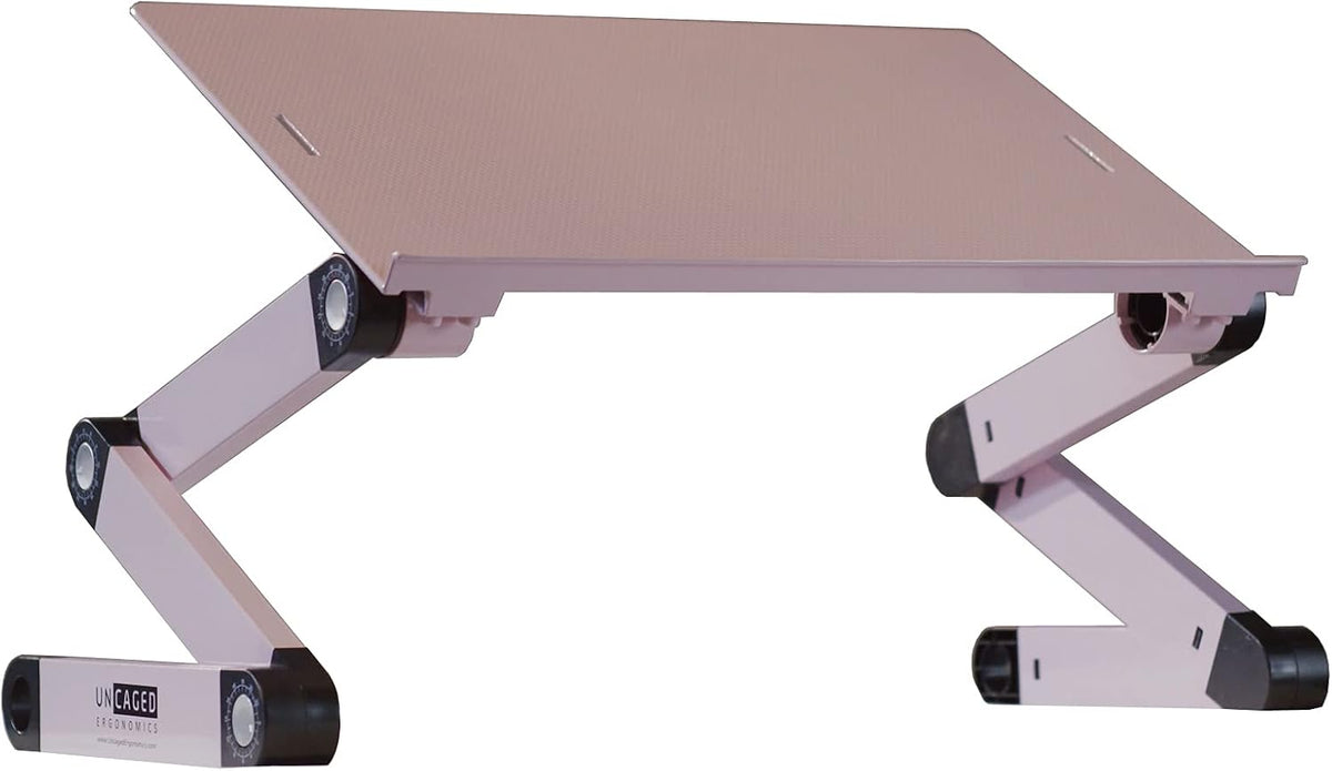 Uncaged Ergonomics Adjustable Laptop Stand for Desk, Cooling Riser (Pink)