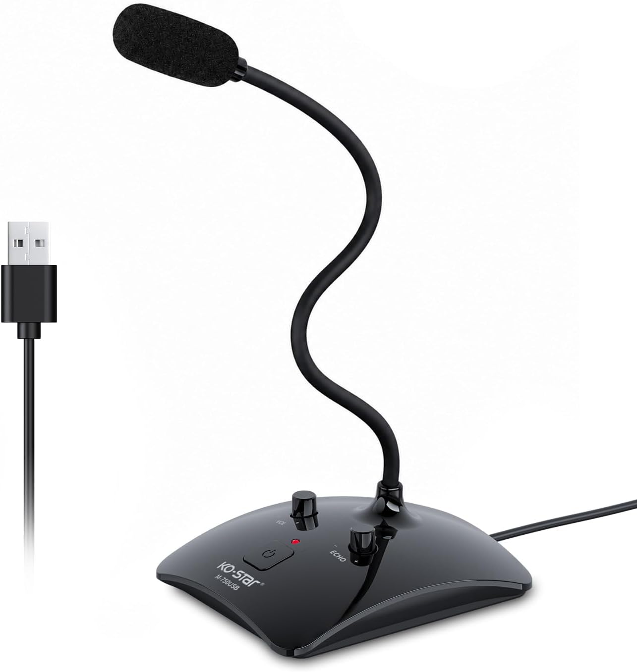 USB Gooseneck Conference Microphone, Flexible 360° Omnidirectional Desktop Mic with Noise-Canceling, Mute Button & Volume Control, Plug & Play for Meeting, Streaming, Podcast, PC/Mac/Laptop